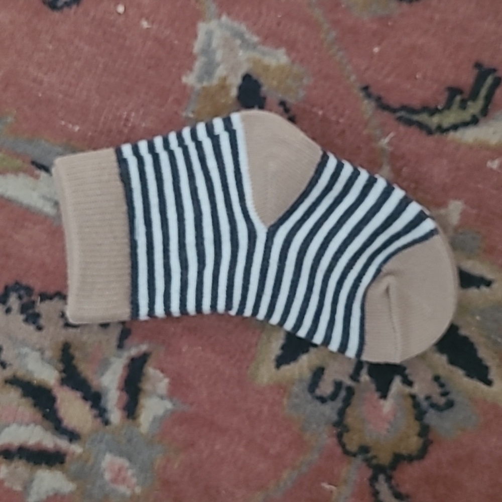 Striped Tan and Black Baby Sock